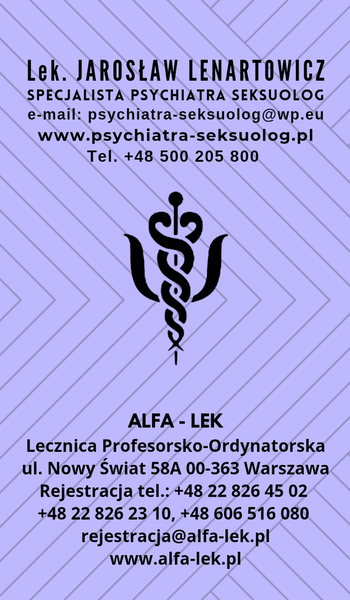 Zdjęcie na okładce dla Jarosław Lenartowicz. PRAKTYKA LEKARSKO-TERAPEUTYCZNA. Lekarz psychiatra seksuolog. Warszawa
